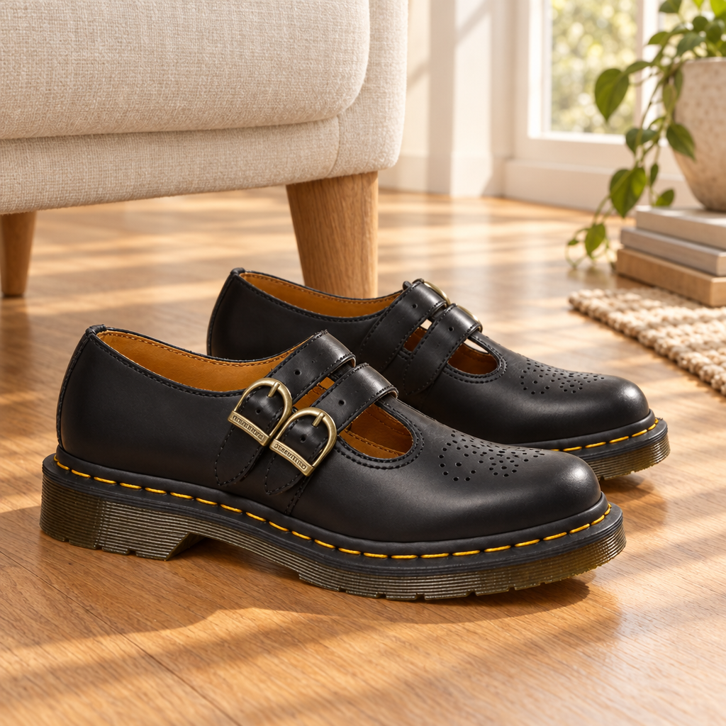 Double Buckle Mary Jane Flats