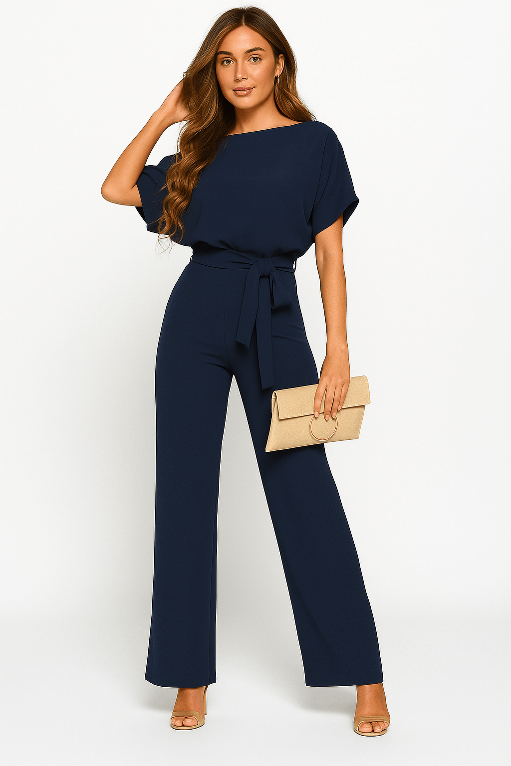 Elva Tie Belt Jumpsuit