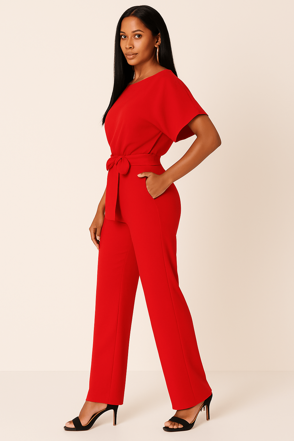 Elva Tie Belt Jumpsuit