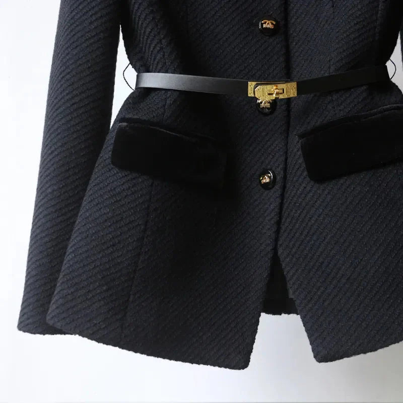 Sansa - Tailored Wool Blend Blazer for Elegant Professional Style