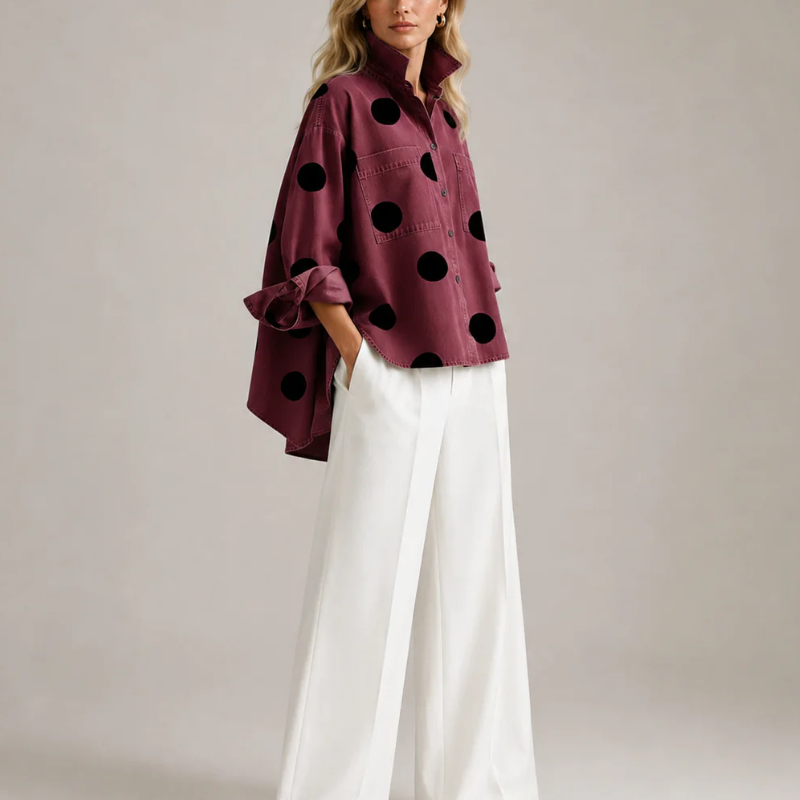 Lucie Polka Dot Button Front Shirt