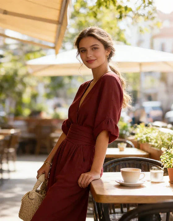 Alessia Wrap Bodice Wide Leg Jumpsuit