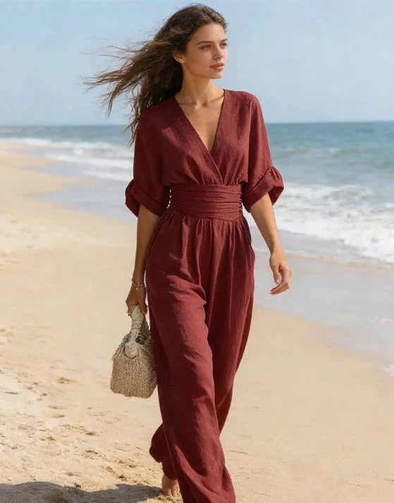 Alessia Wrap Bodice Wide Leg Jumpsuit