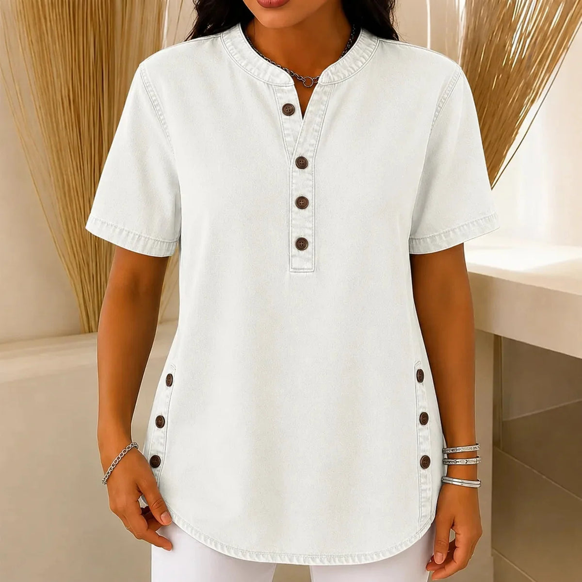 Tilda Side Button Henley Tunic