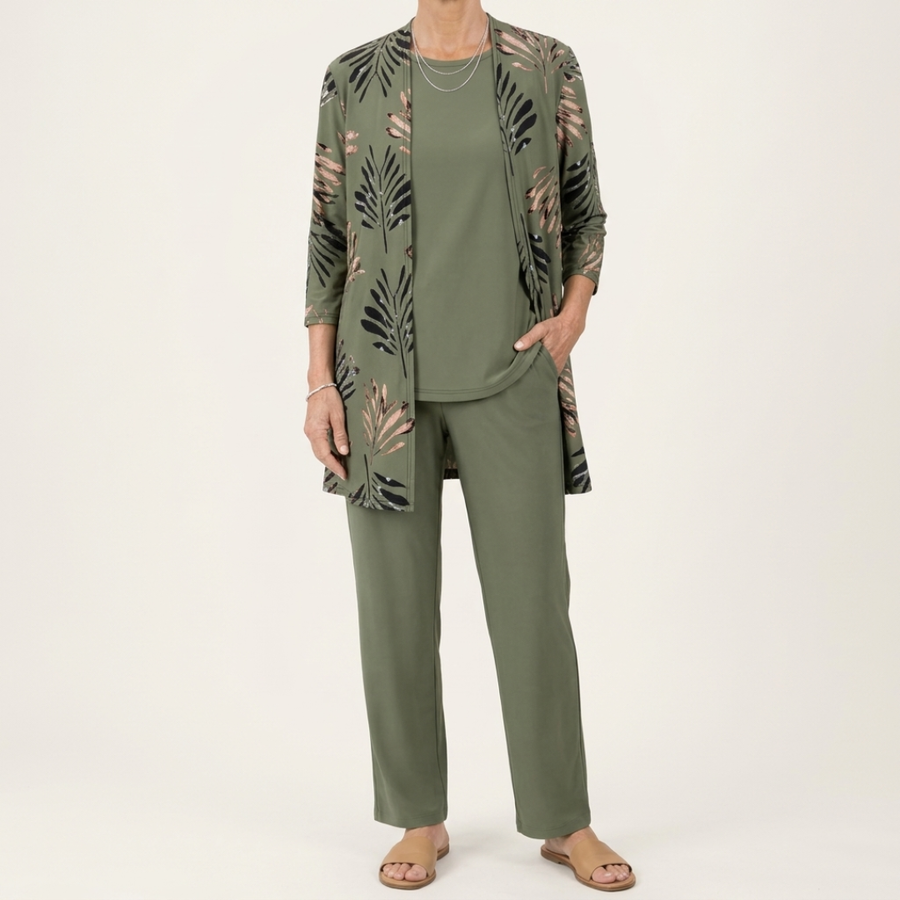Cleo Round Neck Long Sleeve Two-Piece Set