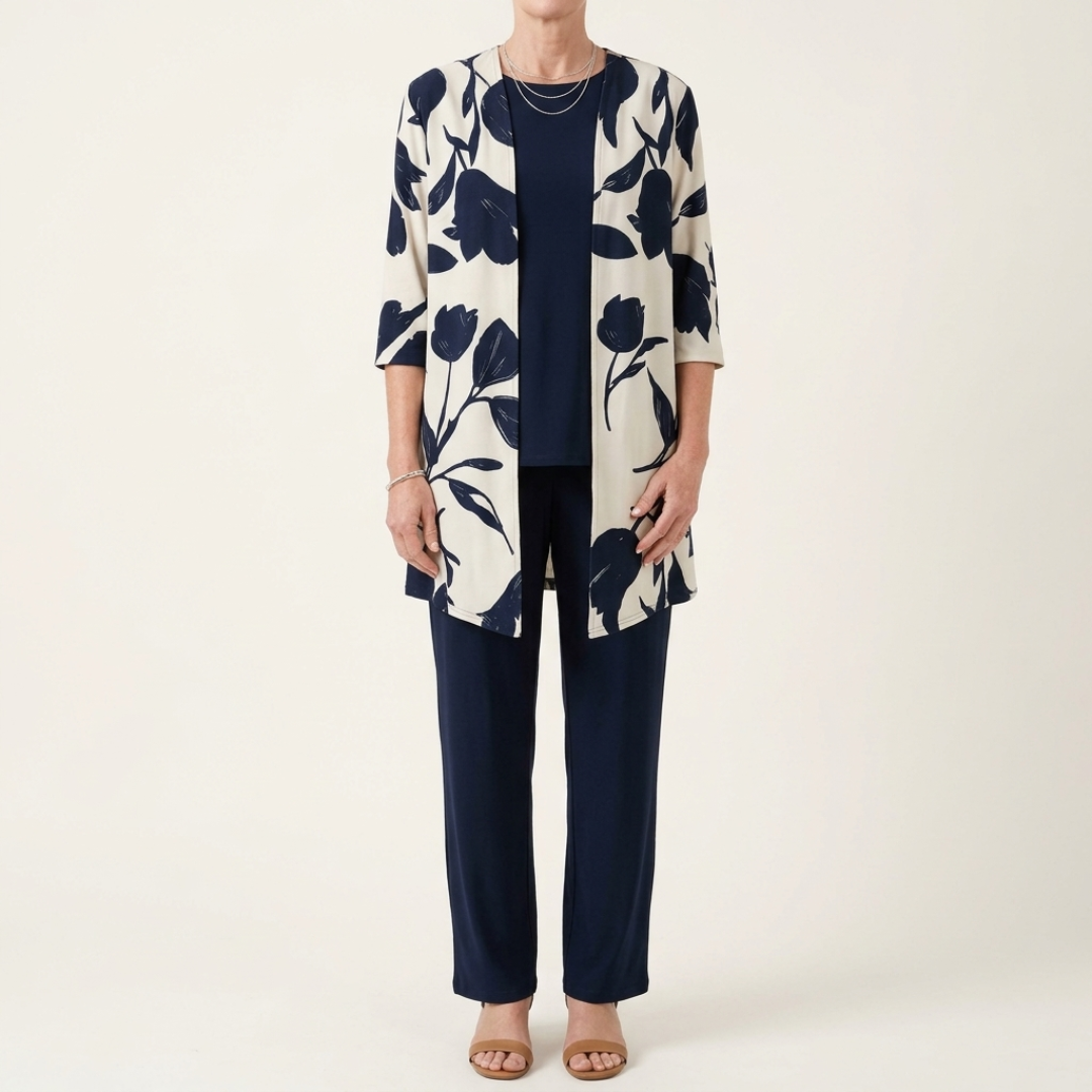 Cleo Round Neck Long Sleeve Two-Piece Set