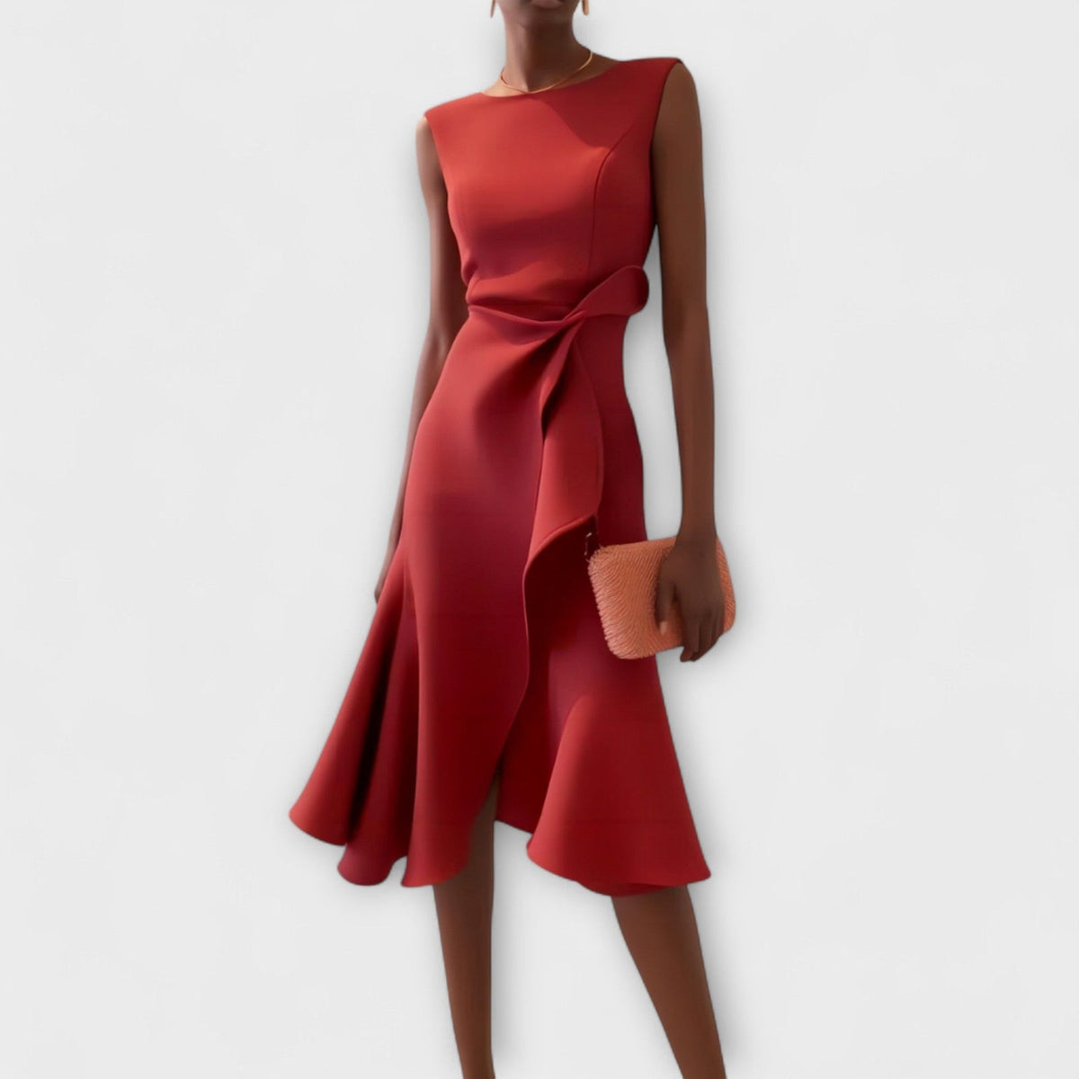 Lucie Sleeveless Asymmetric Midi Dress