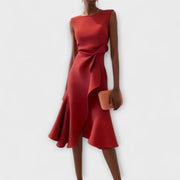 Lucie Sleeveless Asymmetric Midi Dress