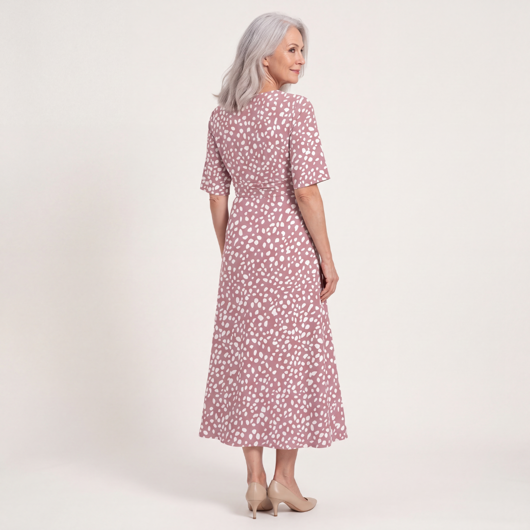 Francesca V-Neck Flutter Sleeve Midi Dress