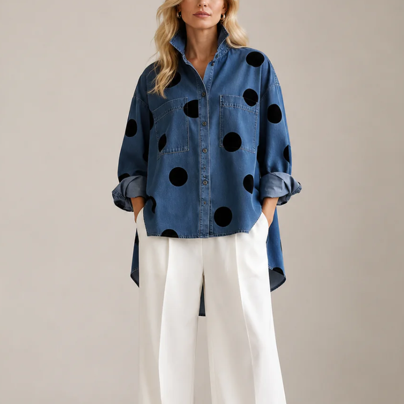 Lucie Polka Dot Button Front Shirt