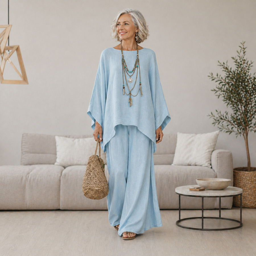 Isaline Flowing Wide Leg Trouser Set