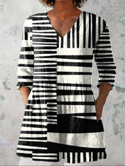 Isadora Printed Longline V Neck Blouse