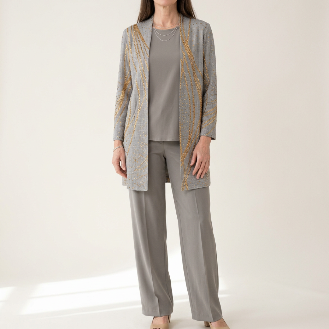 Delphine Long Sleeve Wide Leg Two-Piece Set