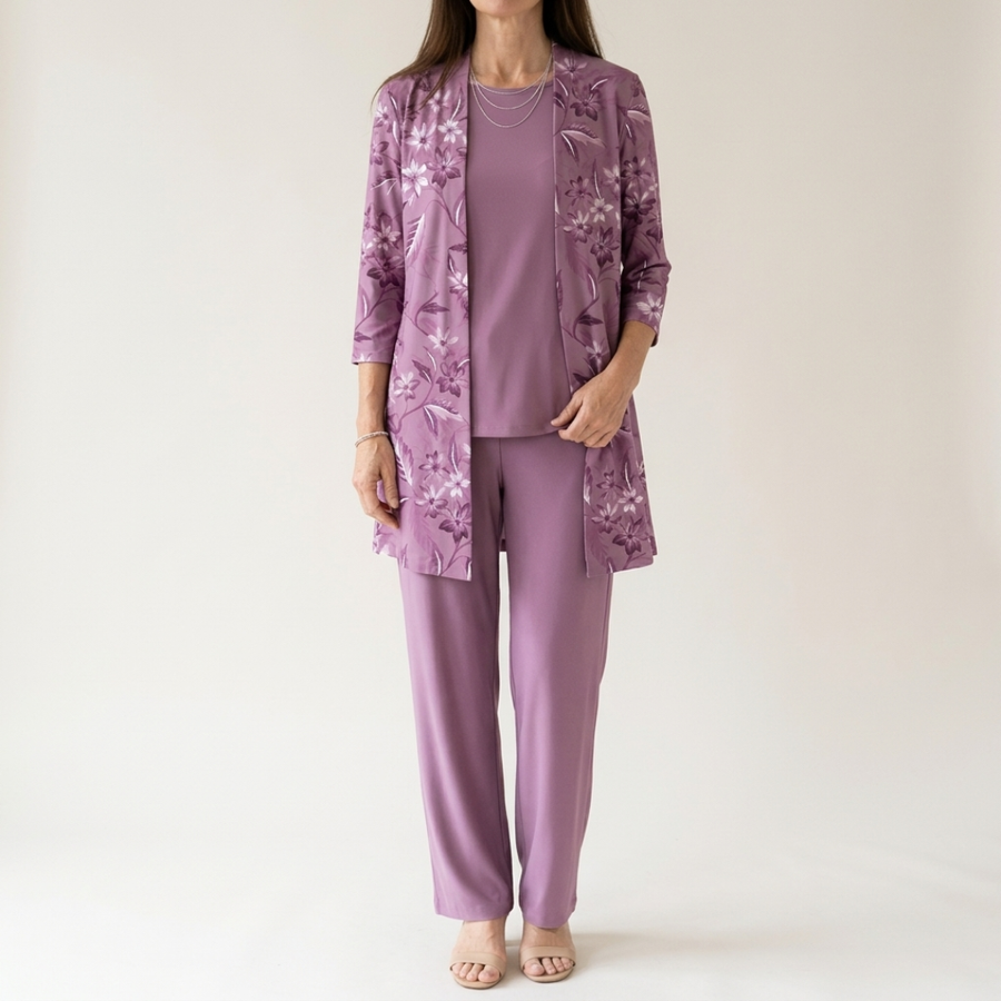 Faye Round Neck Long Sleeve Two-Piece Set