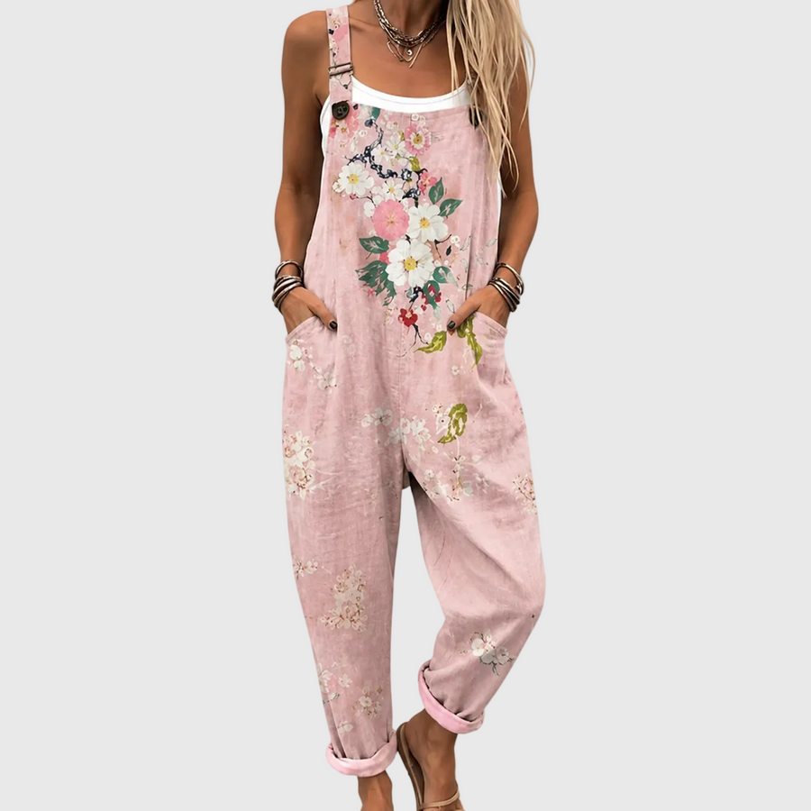 Greta Floral Adjustable Strap Jumpsuit