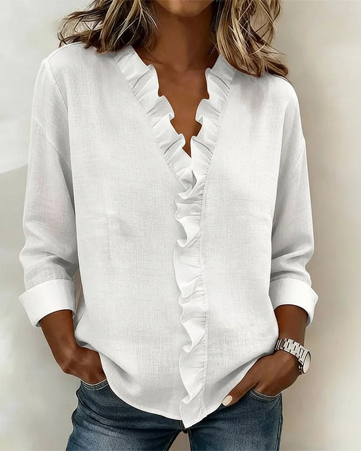 Carina V-Neck Long Sleeve Blouse