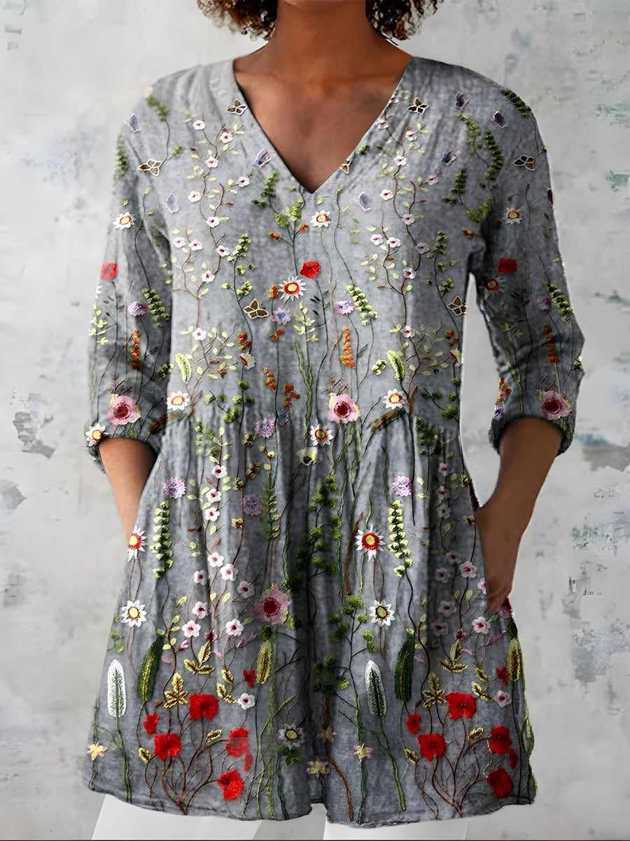 Harlow V-Neck Long Sleeve Blouse