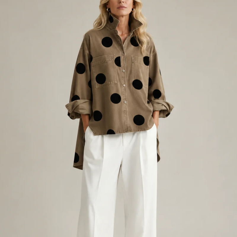 Lucie Polka Dot Button Front Shirt
