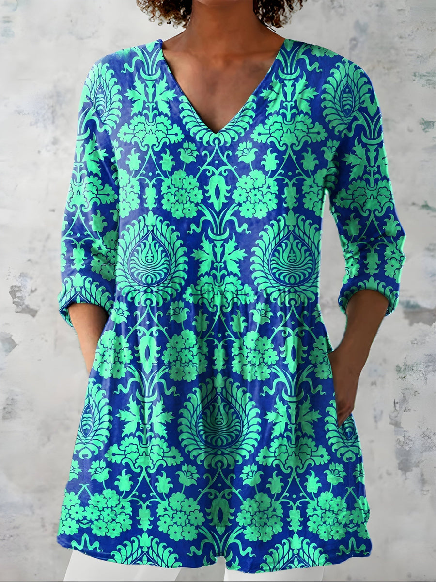 Elodie V-Neck Long Sleeve Blouse