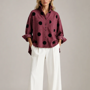 Lucie Polka Dot Button Front Shirt