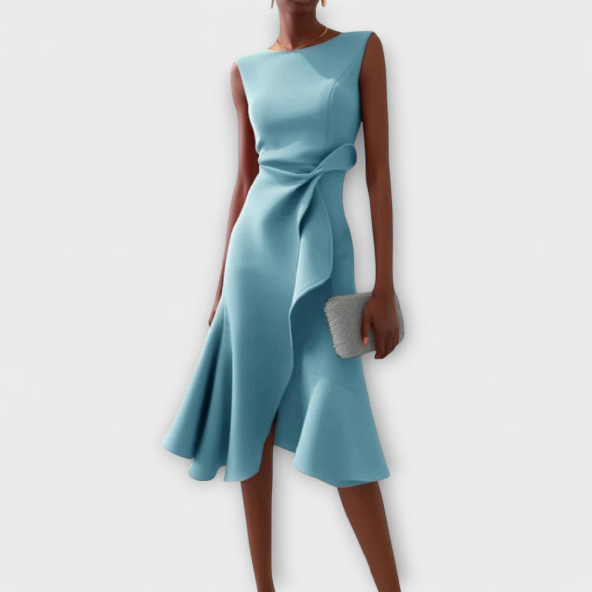 Lucie Sleeveless Asymmetric Midi Dress