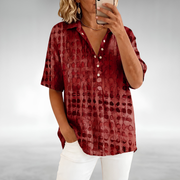 Linnea Printed Button Front Blouse