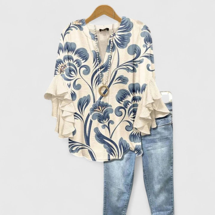 Tallulah V-Neck Tiered Blouse