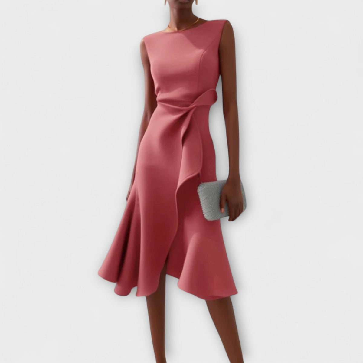 Lucie Sleeveless Asymmetric Midi Dress
