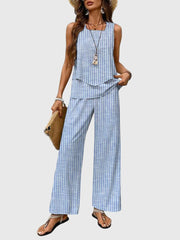 Noa Square Neck Leaf Print Two-Piece Set
