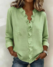 Carina V-Neck Long Sleeve Blouse