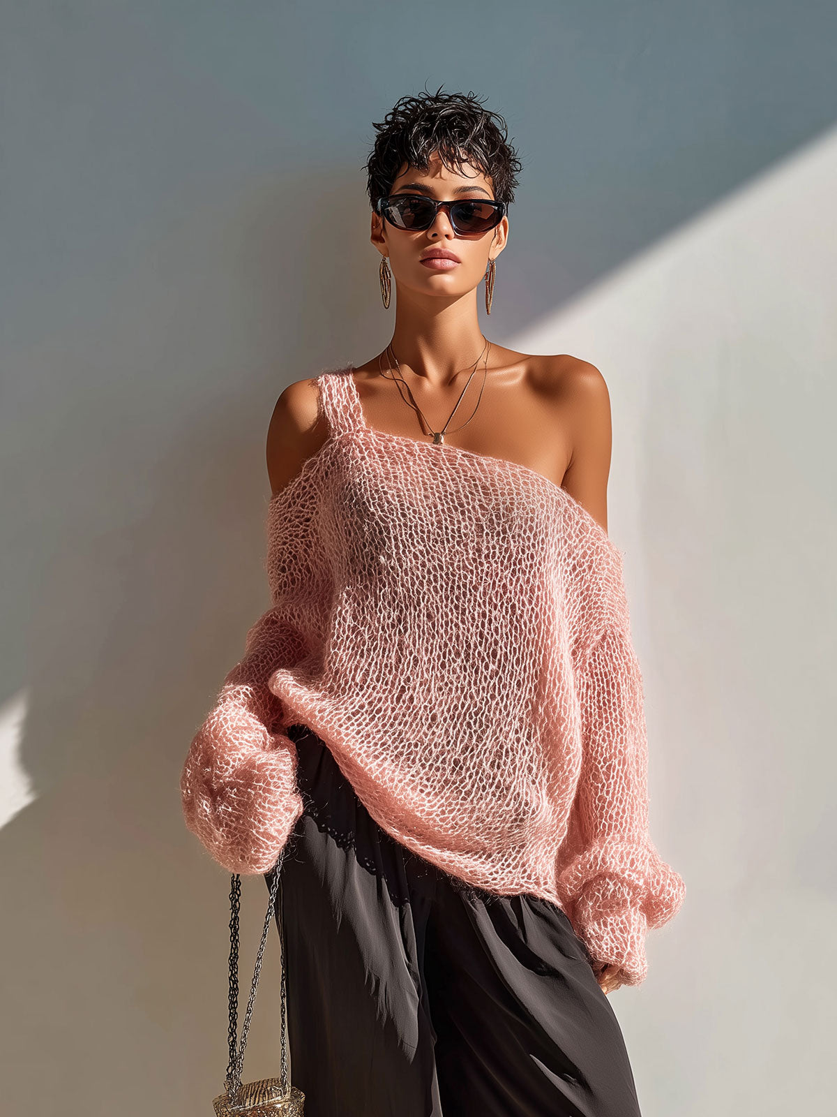 Ava | Chic Casual Oversized One-Shoulder Knit Sweater 1