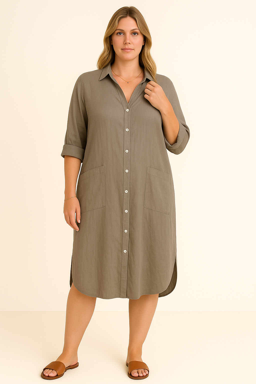 Allegra Casual Relaxed Shirt Dress for Women - Lightweight Tummy-Covering Comfort