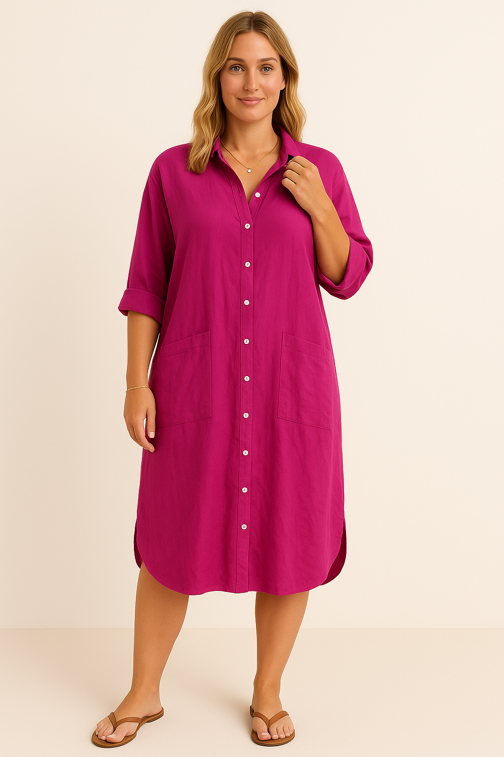 Allegra Casual Relaxed Shirt Dress for Women - Lightweight Tummy-Covering Comfort