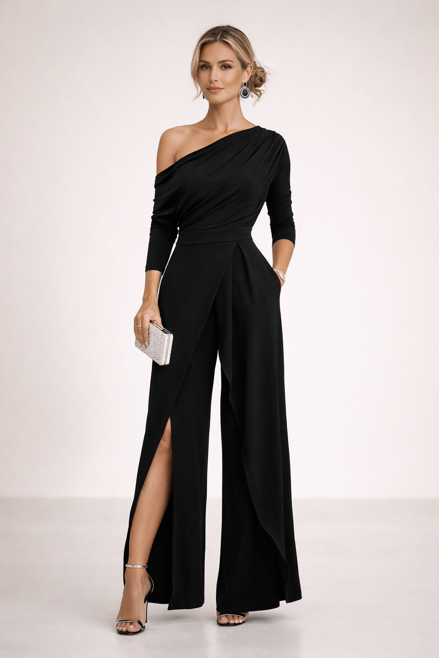 Francesca One Shoulder Asymmetric Jumpsuit