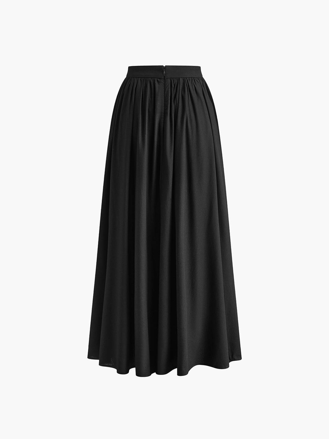 Elegant Cotton Pleated Maxi Skirt for Women - Lightweight Long Skirt in Classic Colors