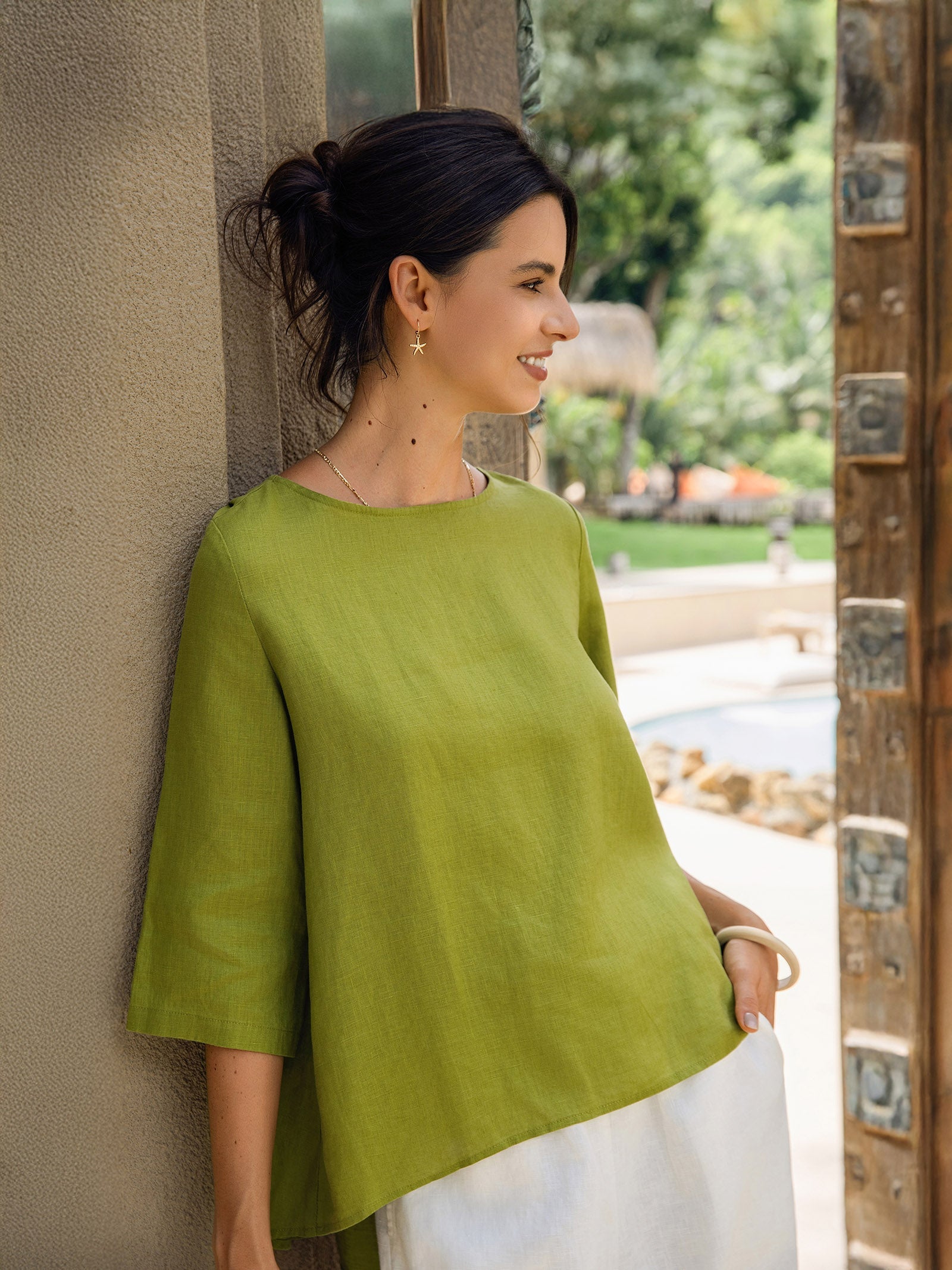 Ella | Chic Asymmetrical Linen Blouse for Women 1