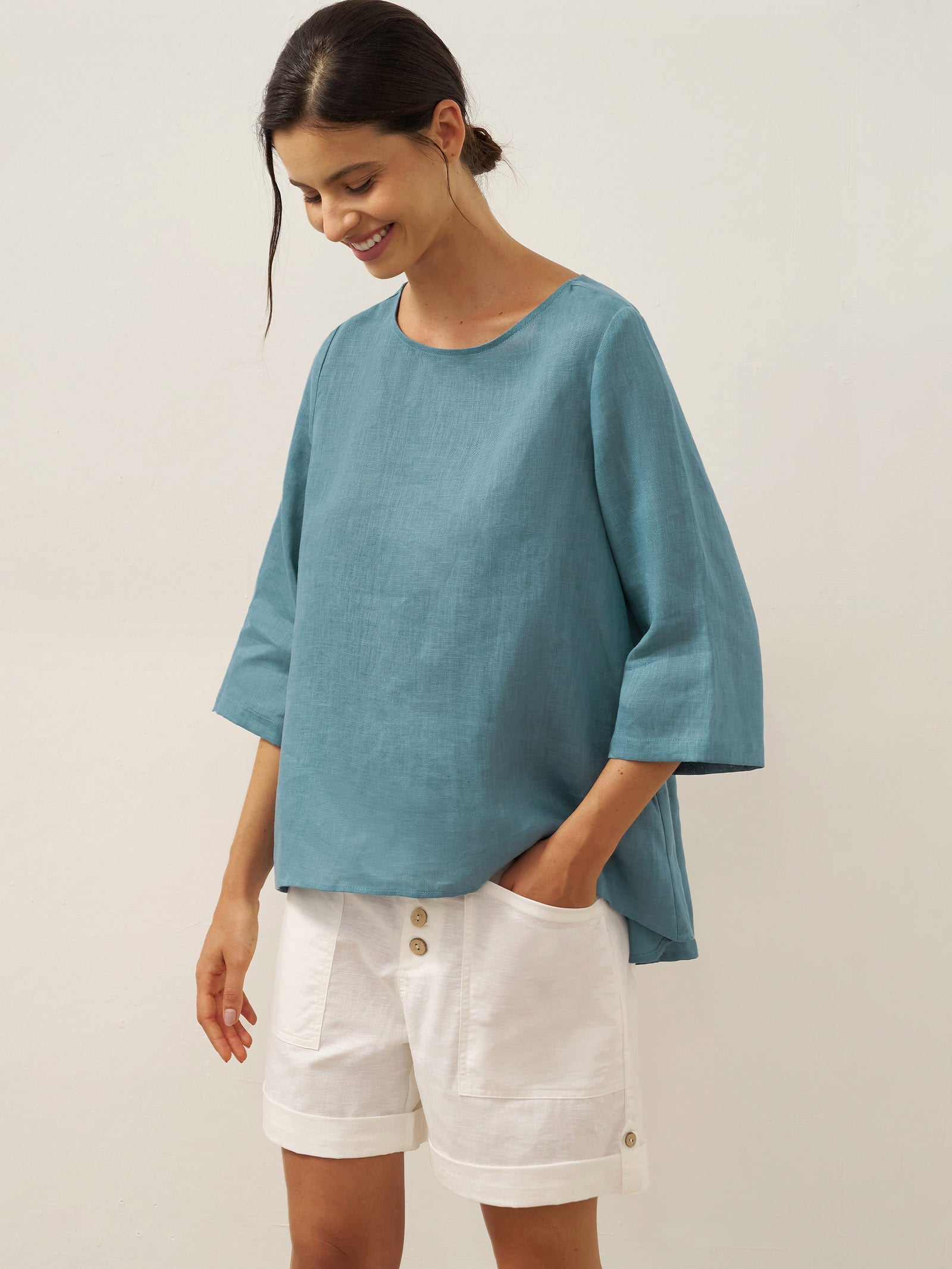 Ella | Chic Asymmetrical Linen Blouse for Women 9