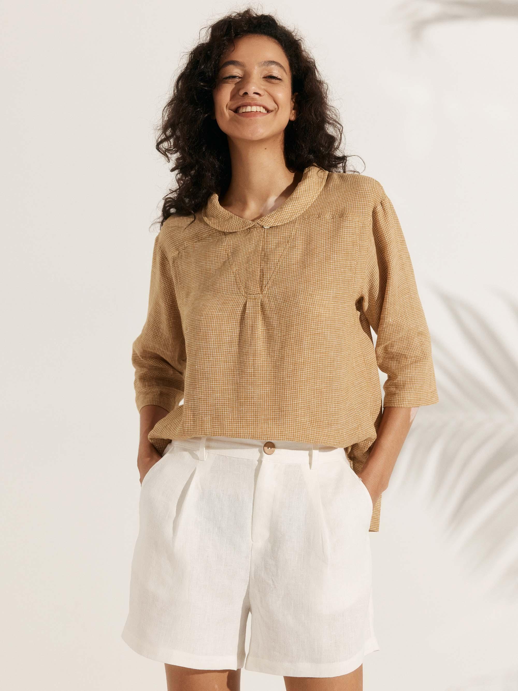 Ella | Stylish Asymmetrical Linen Blouse for Women 11