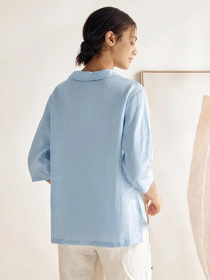 Ella | Stylish Asymmetrical Linen Blouse for Women 4