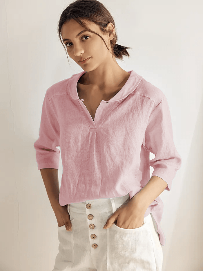 Ella | Stylish Asymmetrical Linen Blouse for Women 6