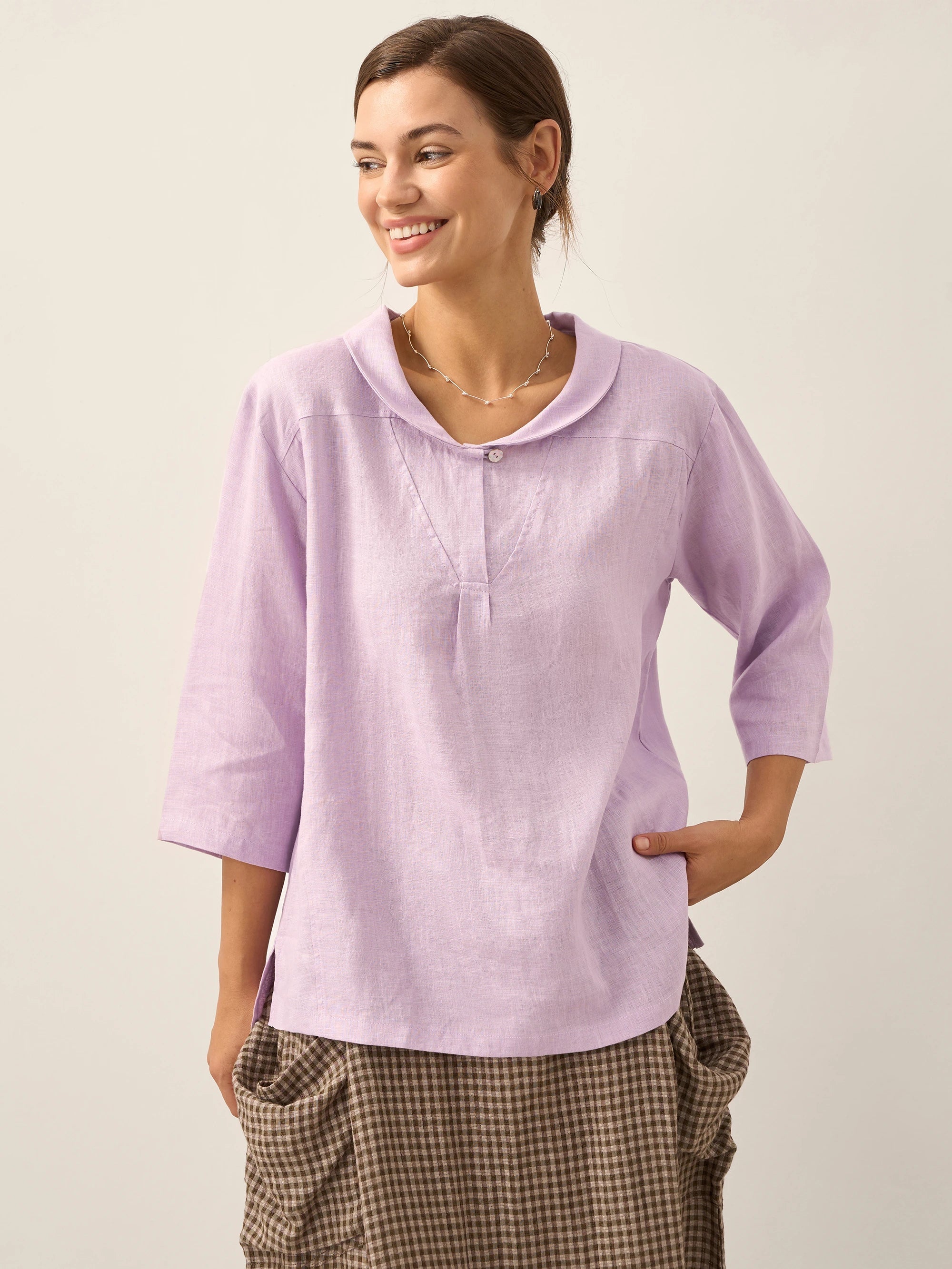 Ella | Stylish Asymmetrical Linen Blouse for Women 9