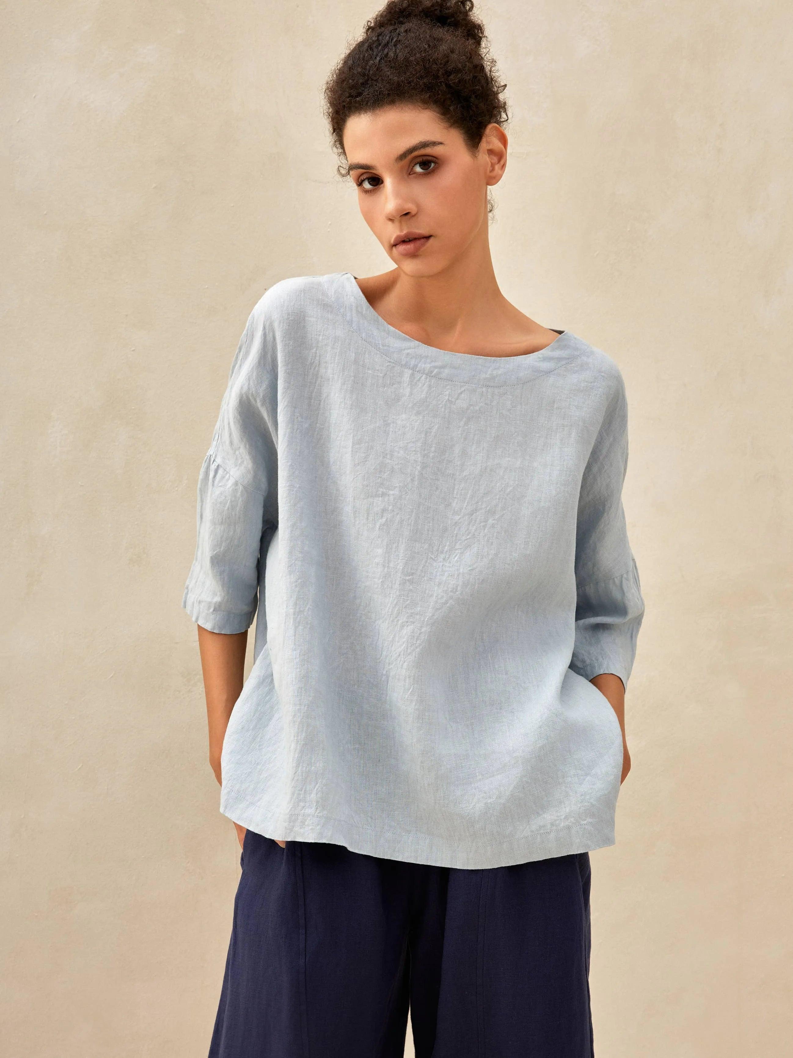 Ella | Stylish Oversized Linen Blouse for Women 0