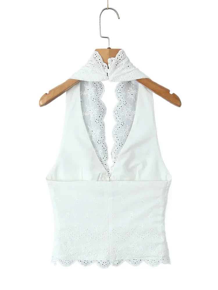 Primrose Broderie Halter Top