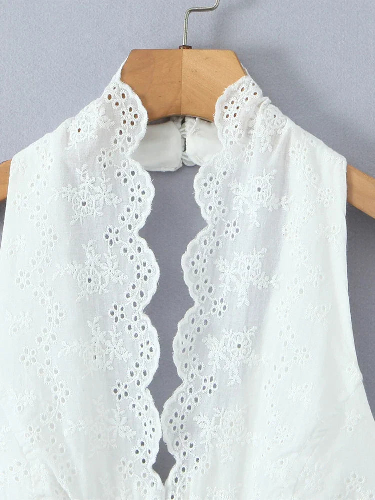 Primrose Broderie Halter Top