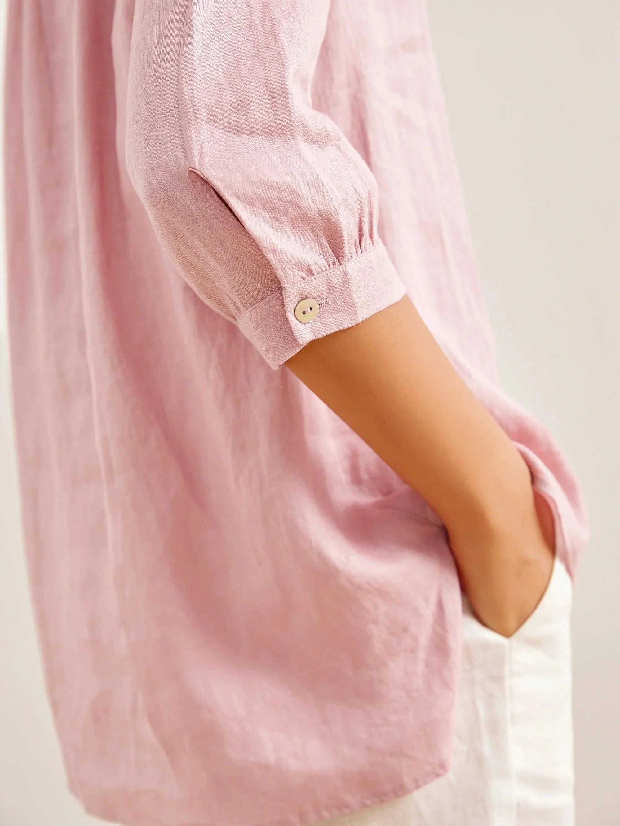 Ethan | Relaxed White Linen Dress Shirt for Men 7