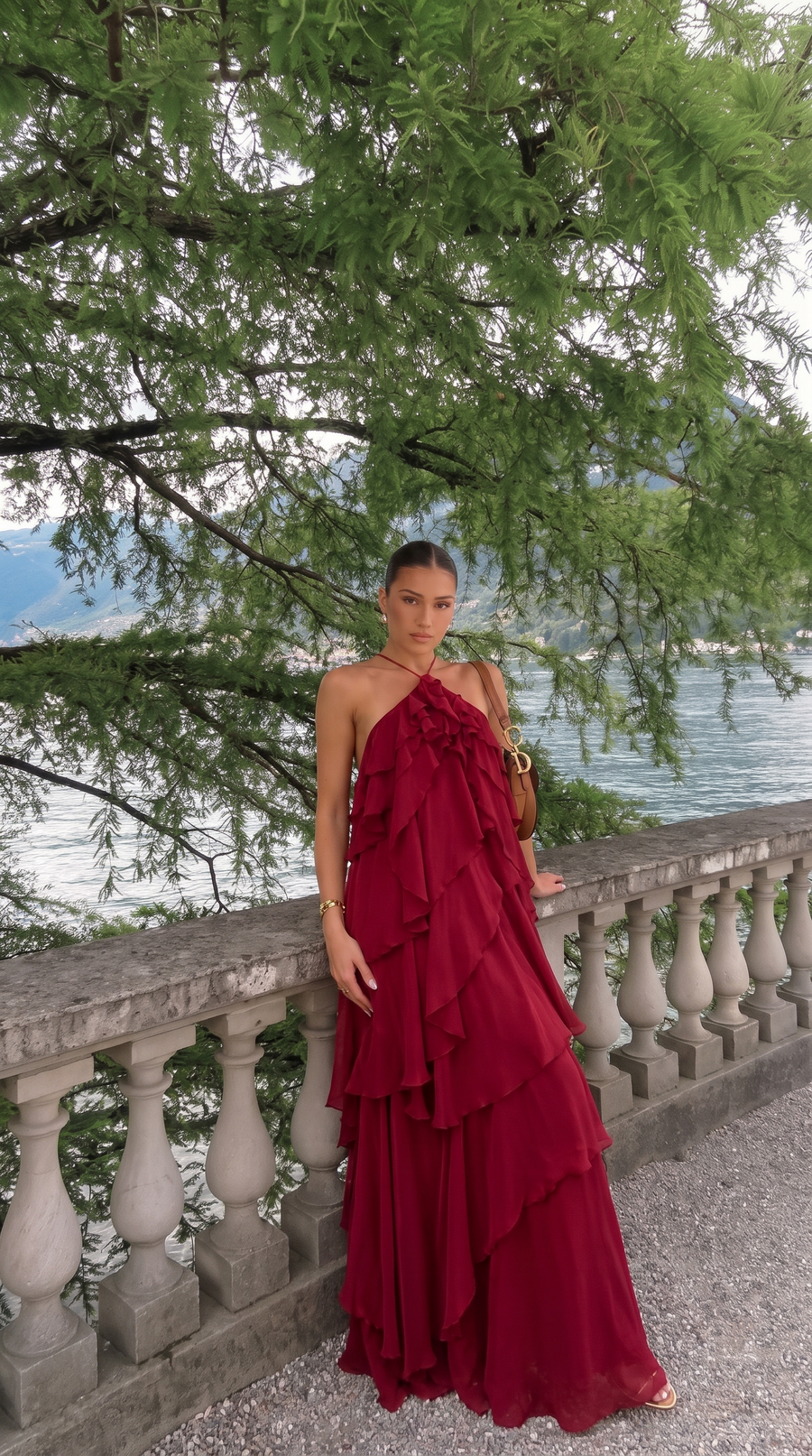 Selene One Shoulder Ruffle Maxi Dress