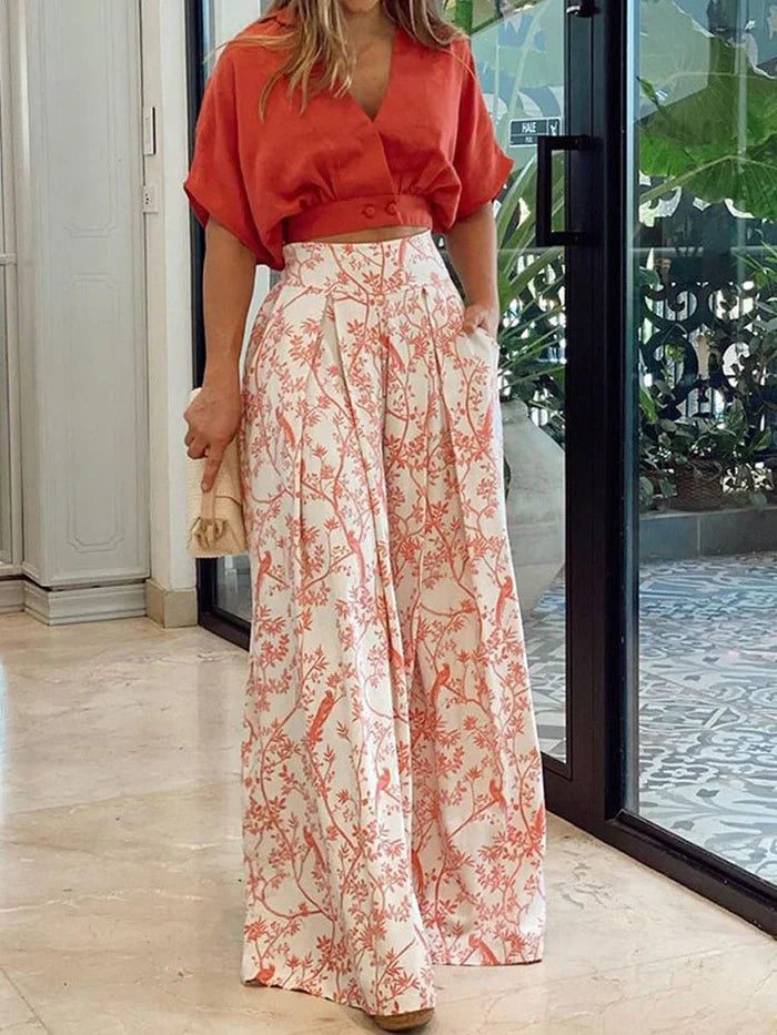 Poppy Floral Wide Leg Set