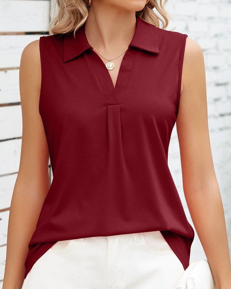 Lightweight White Sleeveless Blouse for Women - Elegant Summer Top