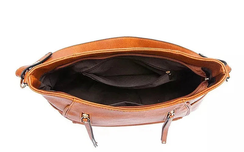 Daniella – Vintage Leather Handbag with Elegant Design and Organized Compartments