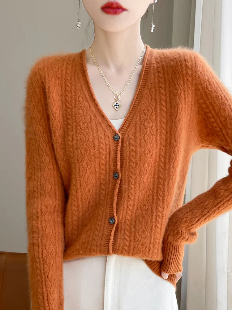 Variant image for Cashmere Merino V-Neck Women's Cardigan - Luxurious Softness & Eco-Friendly-9
